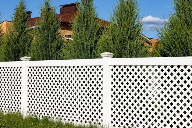 Decorative Vinyl fence around a garden